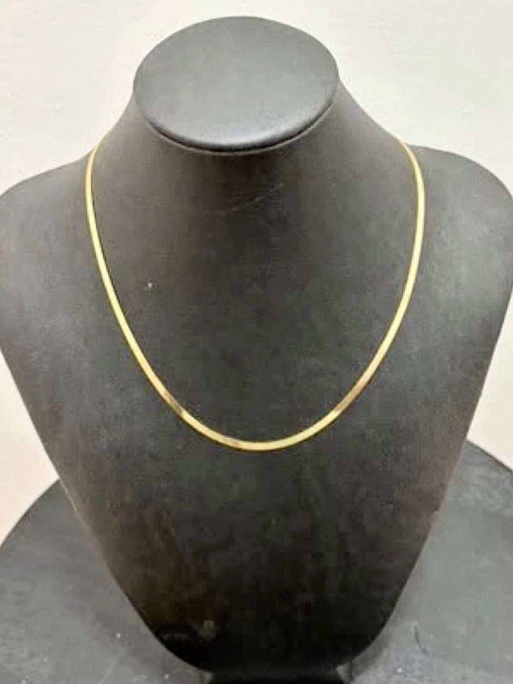Herringbone real gold over sterling silver 16” necklace